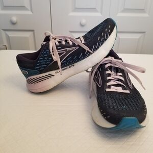 Brooks Glycerin GTS 20 Shoes Womens 8 Blue Athletic Walking Running SneakerFlaw